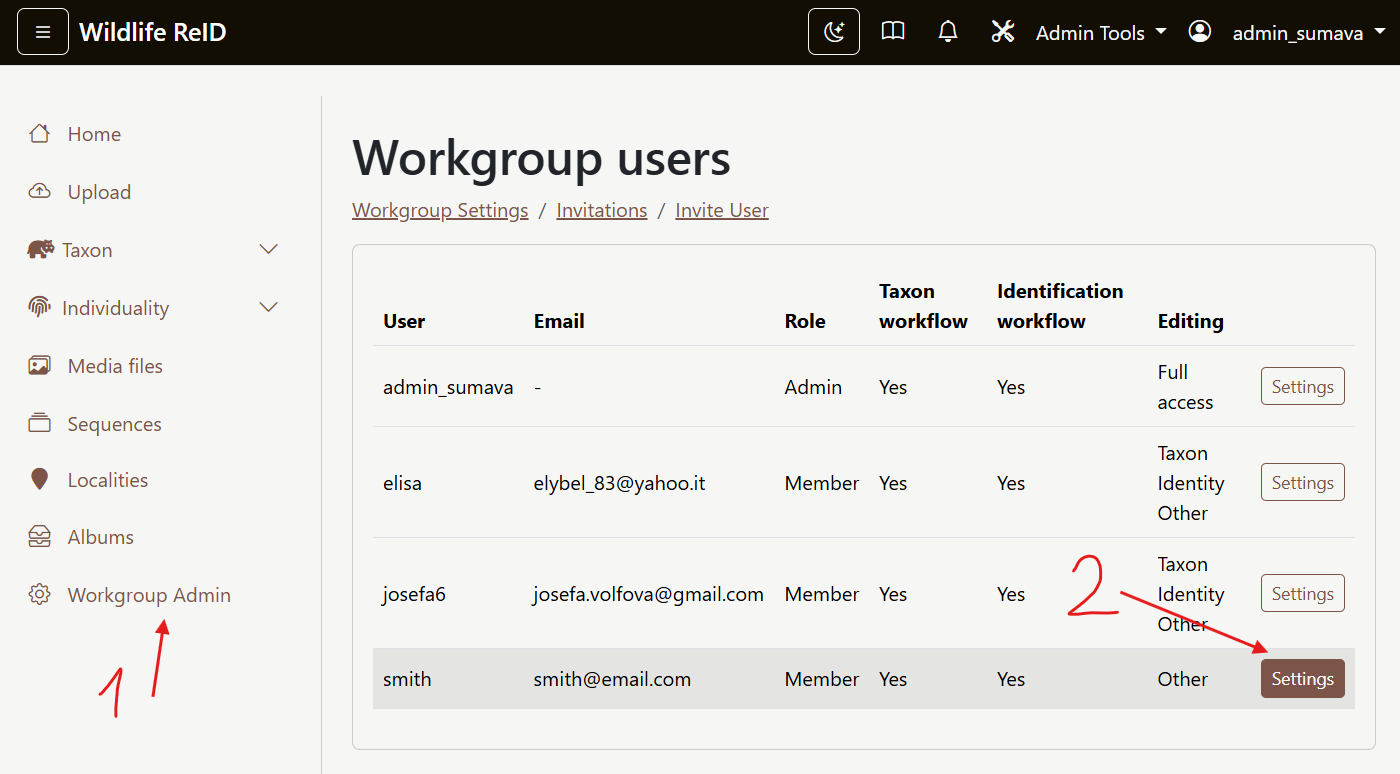 Open member settings after the invitation is accepted
